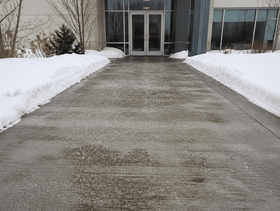 Salted walkway